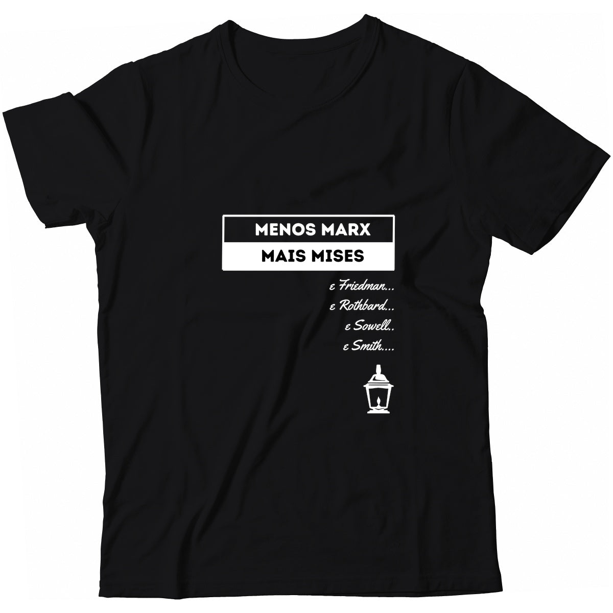 Camiseta - Menos Marx Mais Mises e Mais - Juventude Livre