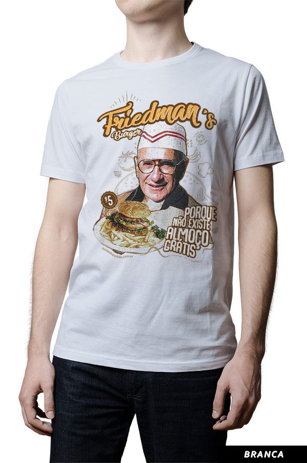 Camiseta - Friedman's Burger - Não Existe Almoço Grátis