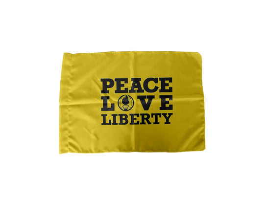 Bandeira Peace, Love, Liberty - Students for Liberty