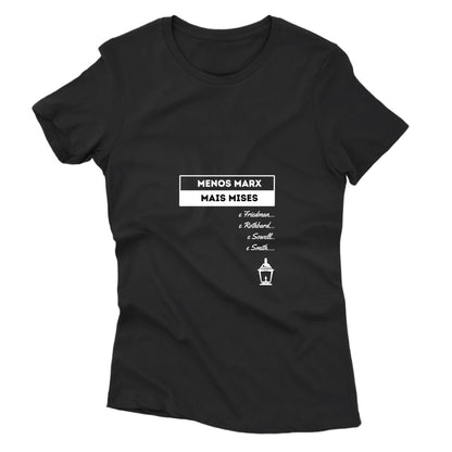 Camiseta - Menos Marx Mais Mises e Mais - Juventude Livre