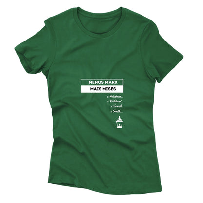 Camiseta - Menos Marx Mais Mises e Mais - Juventude Livre